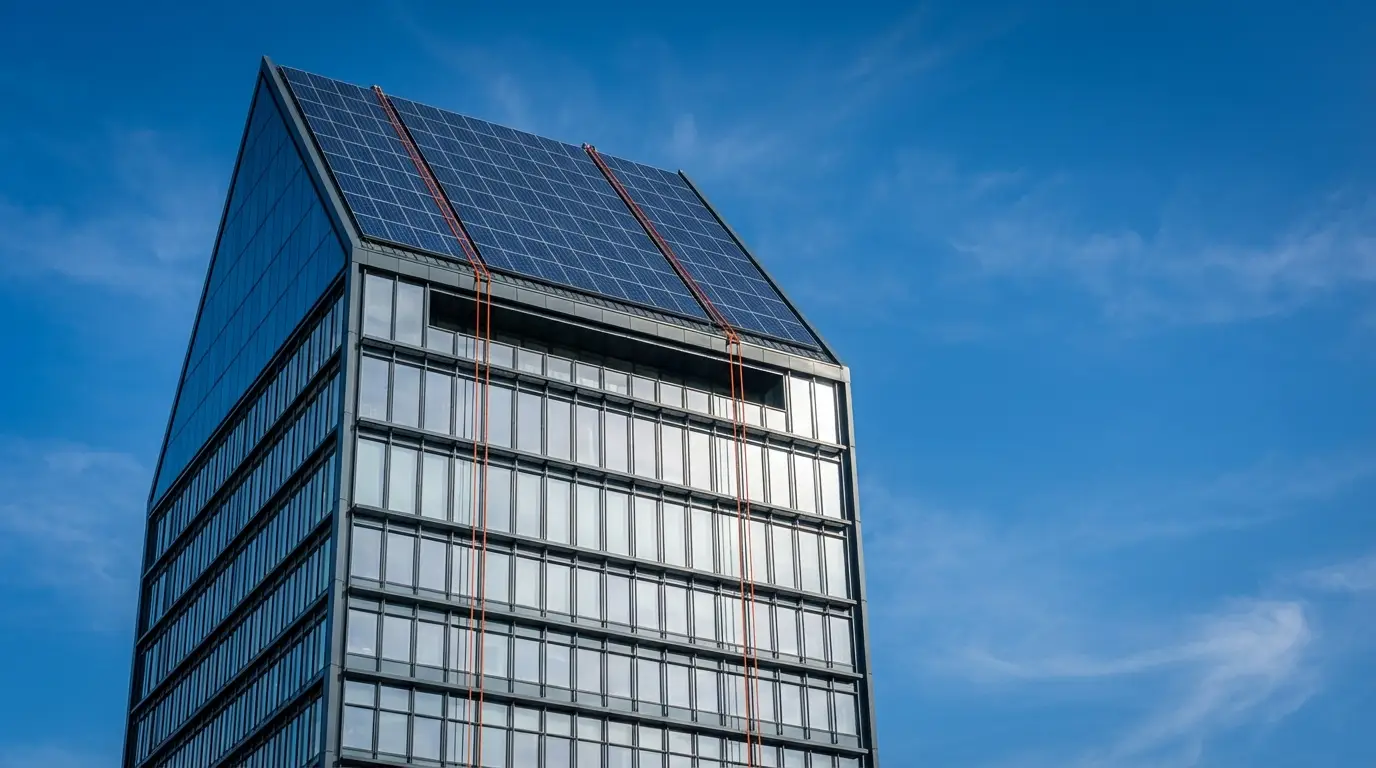 Intervention en hauteur par des techniciens spécialisés pour le lavage de modules solaires