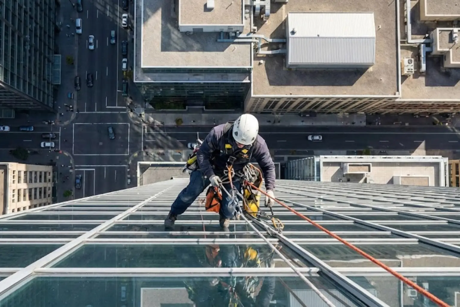 Cordiste bâtiment en intervention sur façade - Corde'UP
