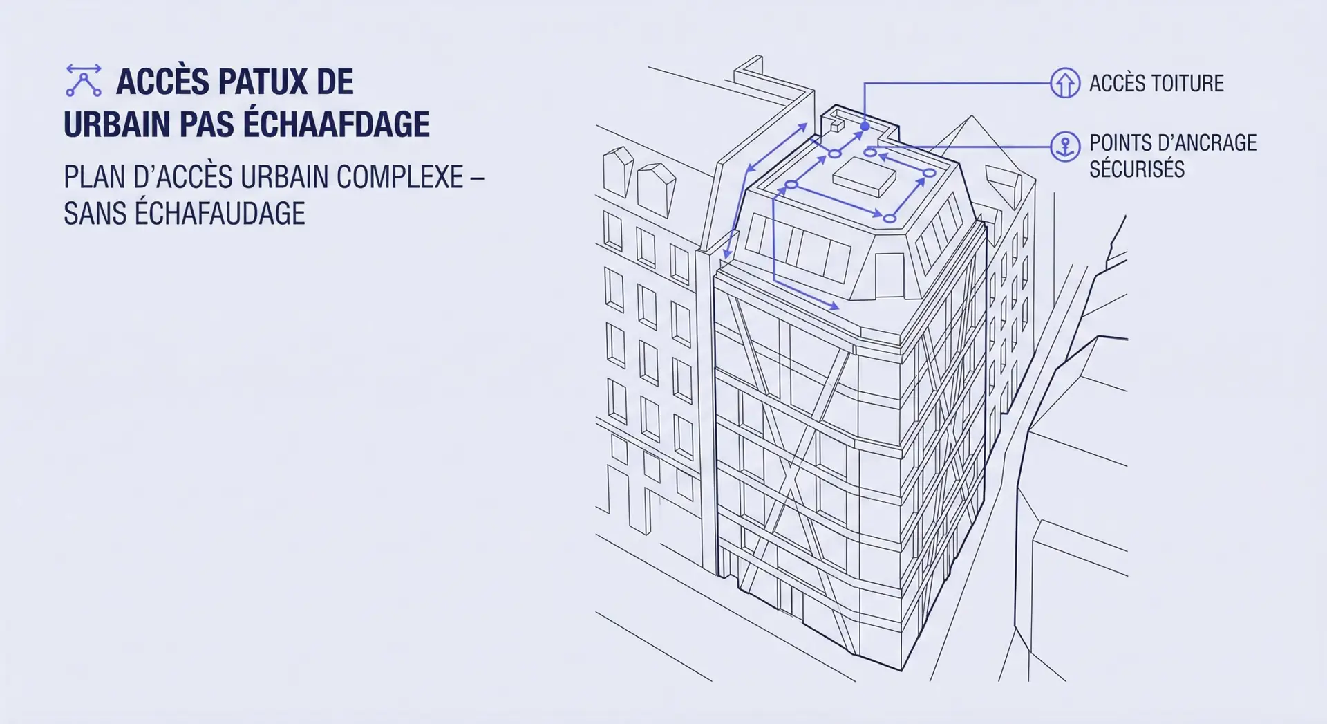 Accès impossible par nacelle pour rénovation de toiture fibro ciment nécessitant l'intervention d'un cordiste certifié