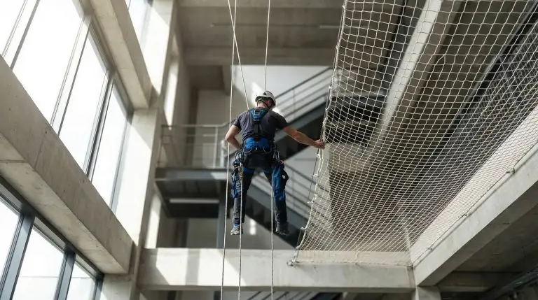 Installation professionnelle d'un filet mezzanine sur mesure